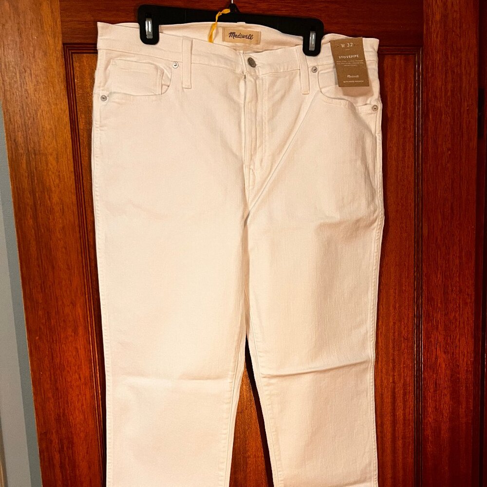 Madewell Stovepipe White Denim